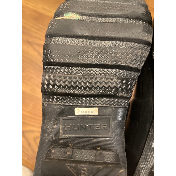 Hunter Original Tall Gloss Black Rubber Rain Boots Women US 7 UK 5 EU 38 - Picture 14 of 15